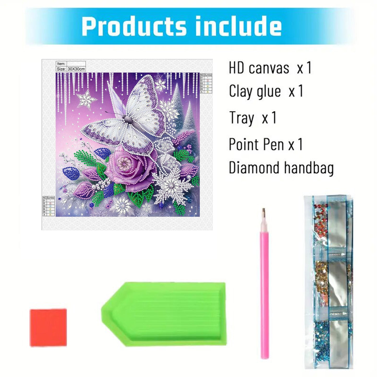Dreamy Flower Butterflies - Special Shaped Drill Diamond Painting 30*30CM