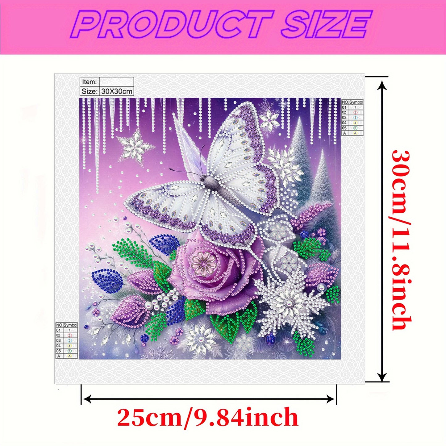 Dreamy Flower Butterflies - Special Shaped Drill Diamond Painting 30*30CM