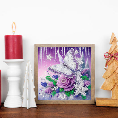 Dreamy Flower Butterflies - Special Shaped Drill Diamond Painting 30*30CM