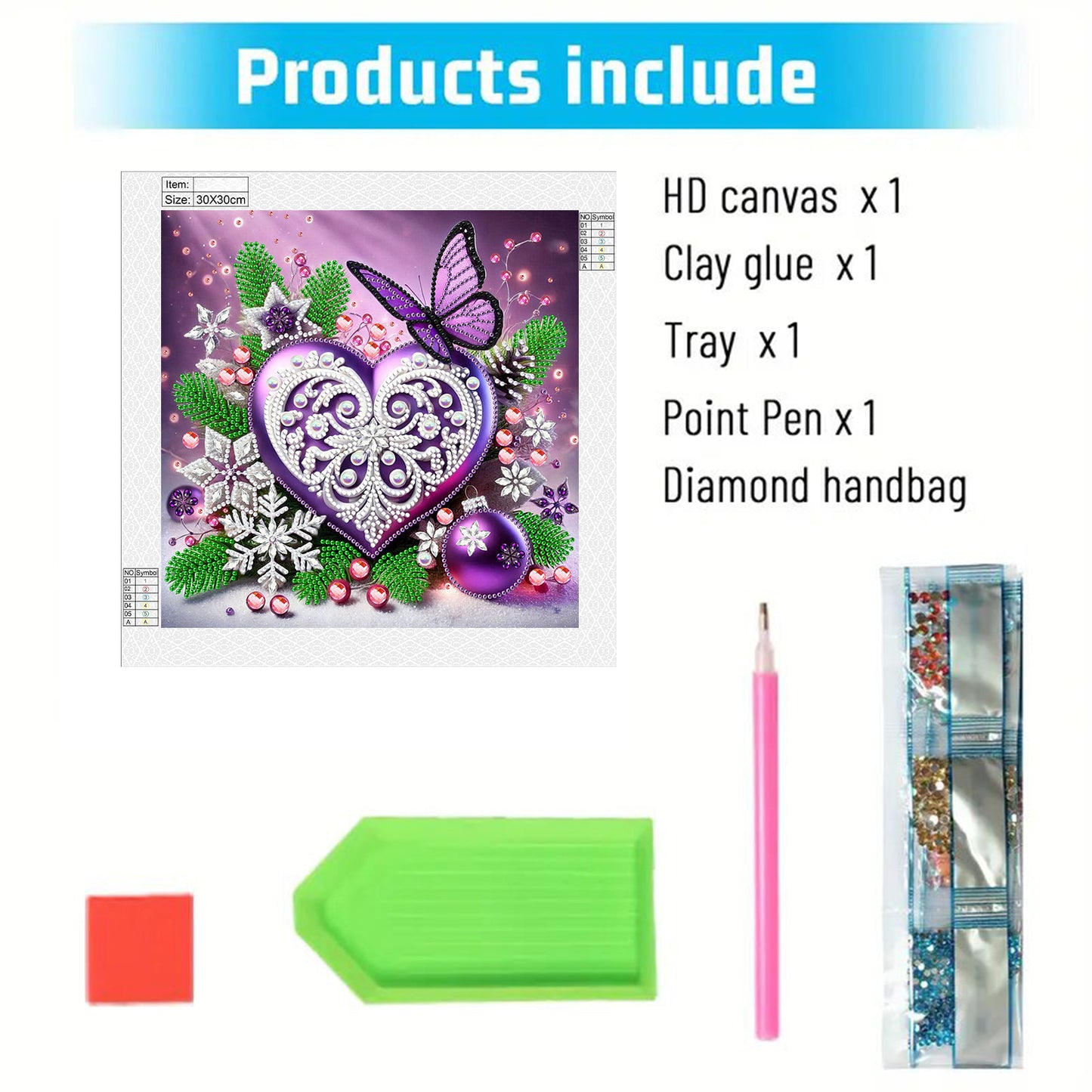 Dreamy Heart Butterflies - Special Shaped Drill Diamond Painting 30*30CM