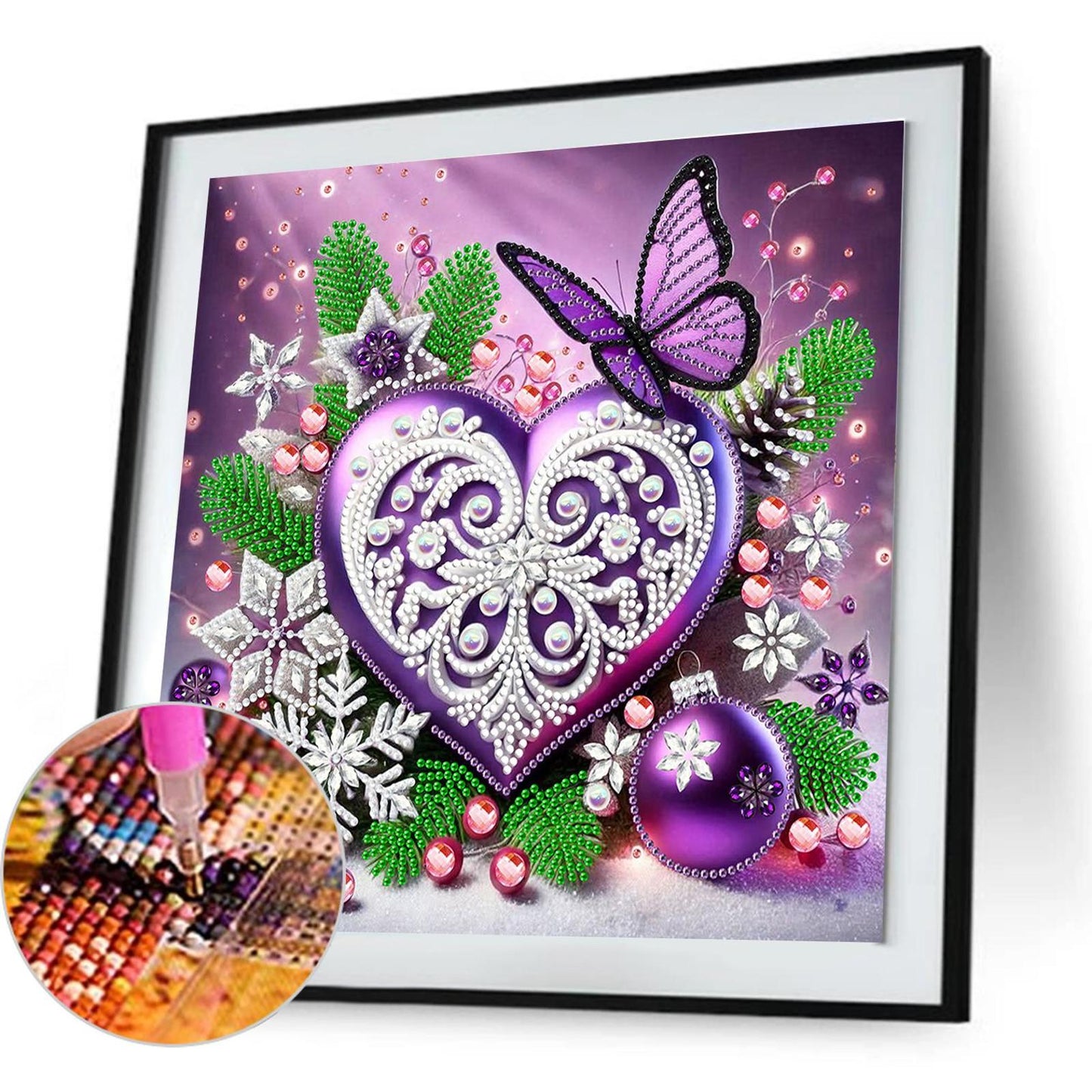 Dreamy Heart Butterflies - Special Shaped Drill Diamond Painting 30*30CM