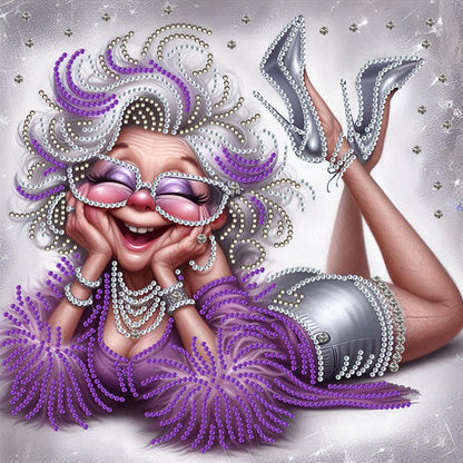 Cute Grandma - Special Shaped Drill Diamond Painting 30*30CM