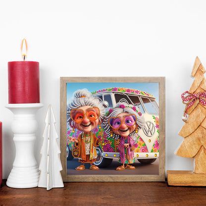 Cute Grandma - Special Shaped Drill Diamond Painting 30*30CM