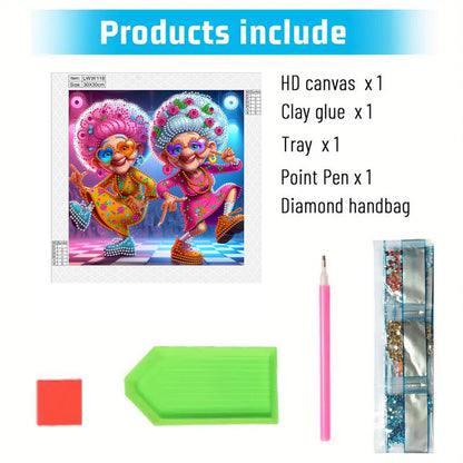Cute Grandma - Special Shaped Drill Diamond Painting 30*30CM