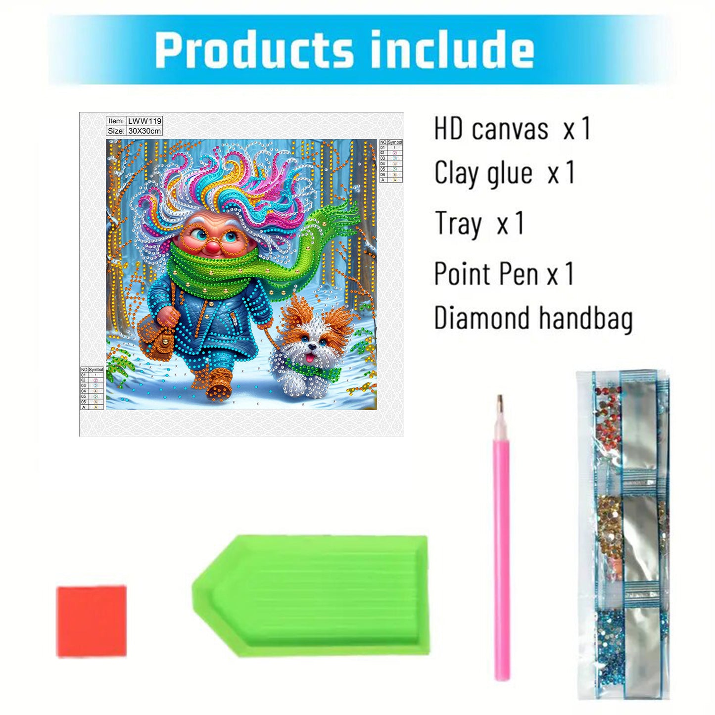 Cute Grandma - Special Shaped Drill Diamond Painting 30*30CM