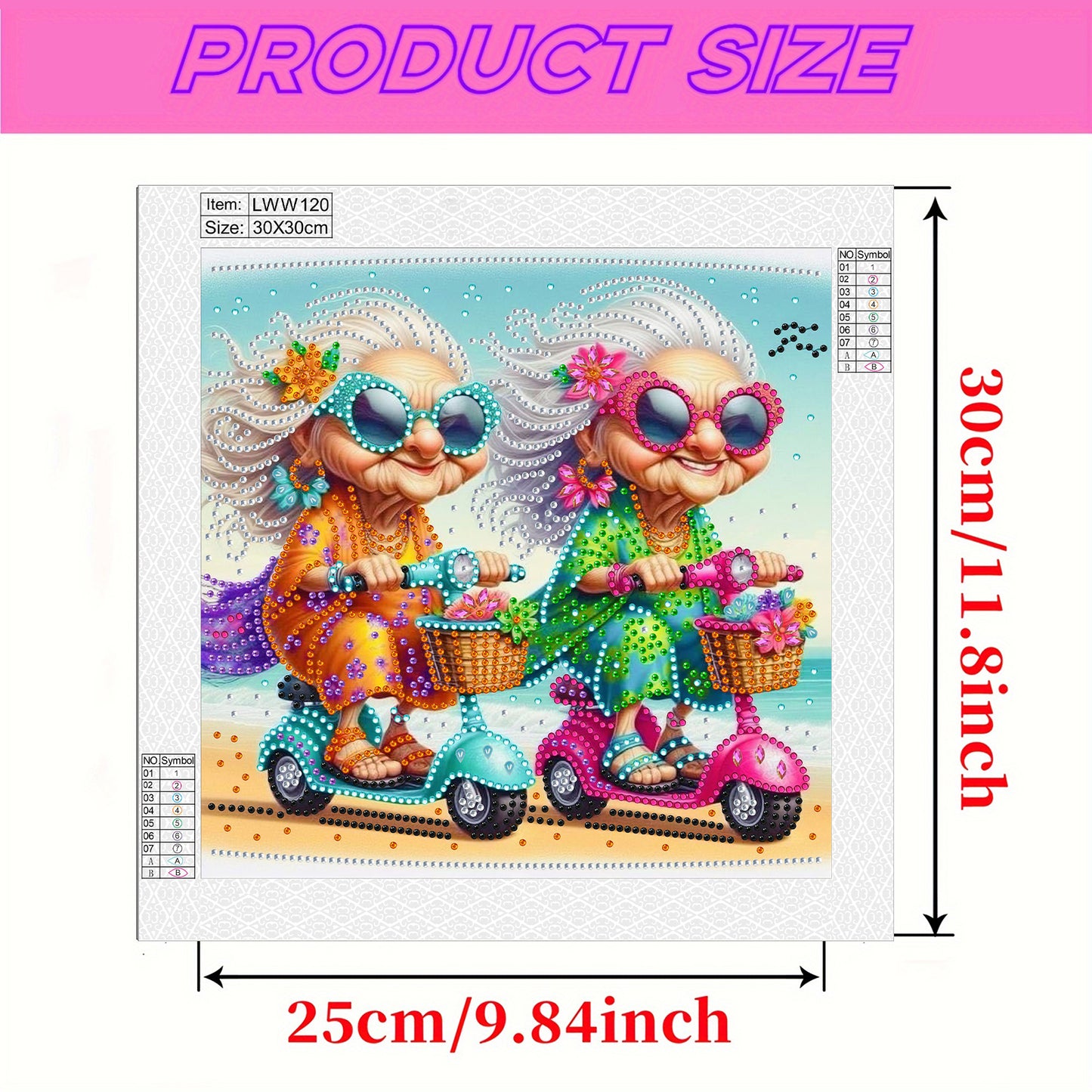 Cute Grandma - Special Shaped Drill Diamond Painting 30*30CM