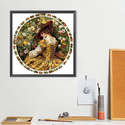 Vintage Girl - Full Round Drill Diamond Painting 40*40CM
