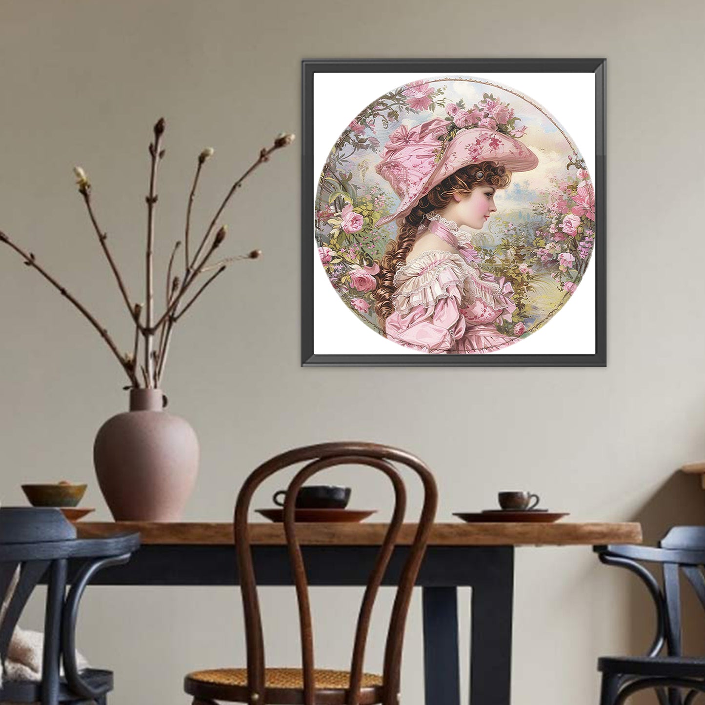 Vintage Girl - Full Round Drill Diamond Painting 40*40CM