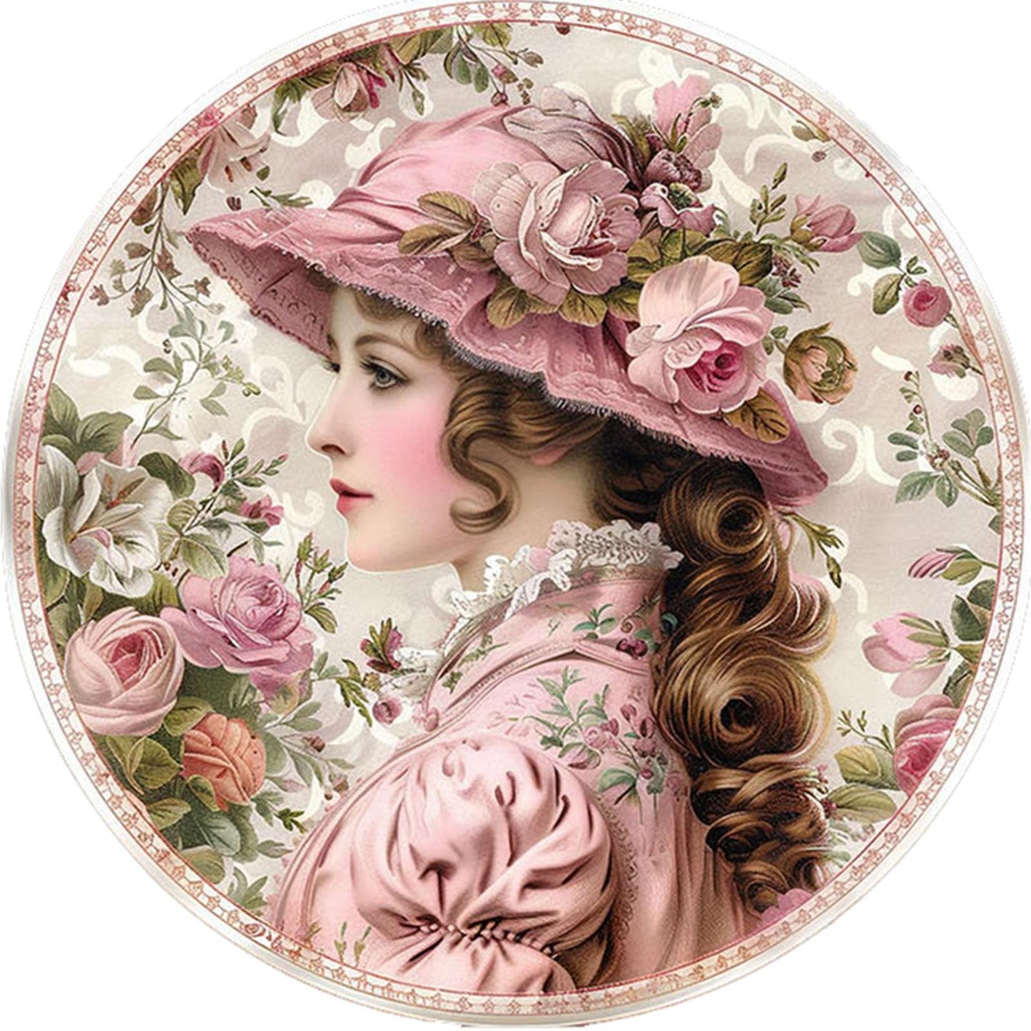 Vintage Girl - Full Round Drill Diamond Painting 40*40CM