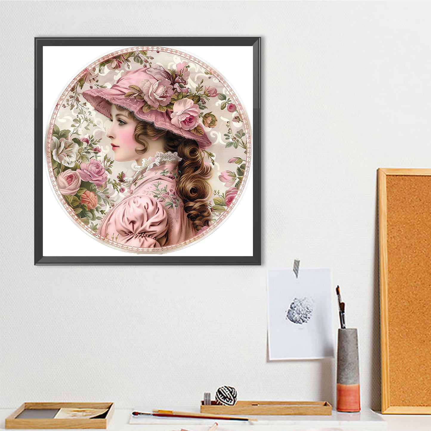 Vintage Girl - Full Round Drill Diamond Painting 40*40CM