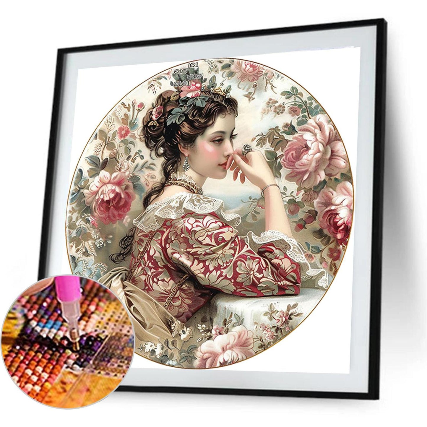 Vintage Girl - Full Round Drill Diamond Painting 40*40CM