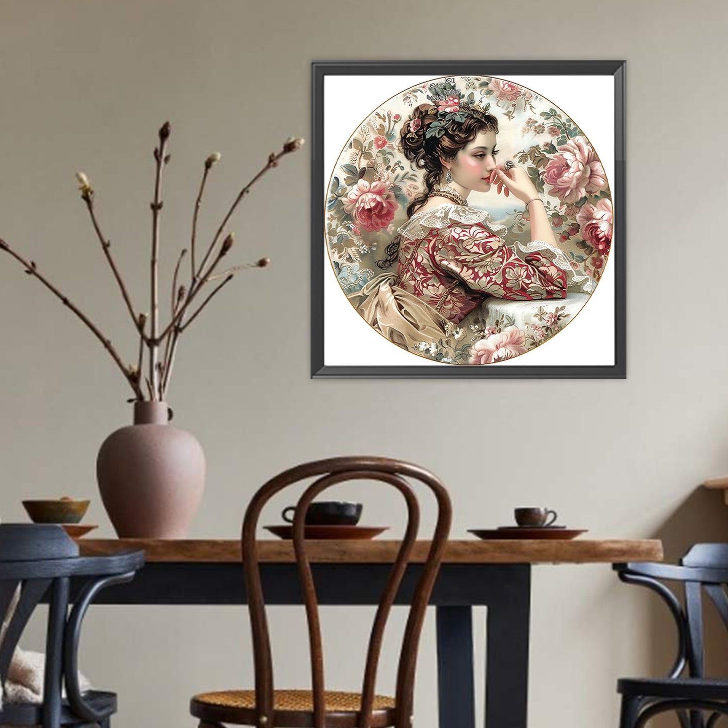 Vintage Girl - Full Round Drill Diamond Painting 40*40CM