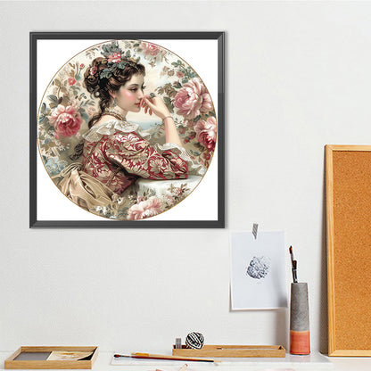 Vintage Girl - Full Round Drill Diamond Painting 40*40CM