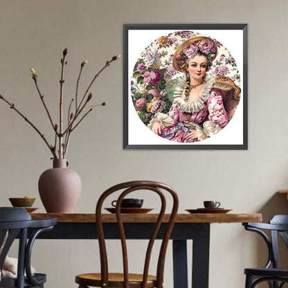 Vintage Girl - Full Round Drill Diamond Painting 40*40CM