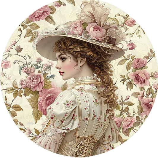 Vintage Girl - Full Round Drill Diamond Painting 40*40CM