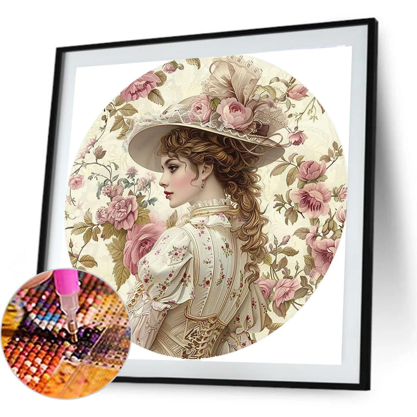 Vintage Girl - Full Round Drill Diamond Painting 40*40CM