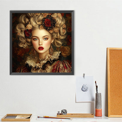 Vintage Girl - Full Round Drill Diamond Painting 40*40CM