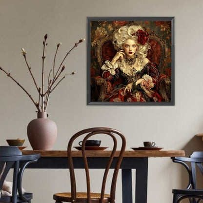 Vintage Girl - Full Round Drill Diamond Painting 40*40CM