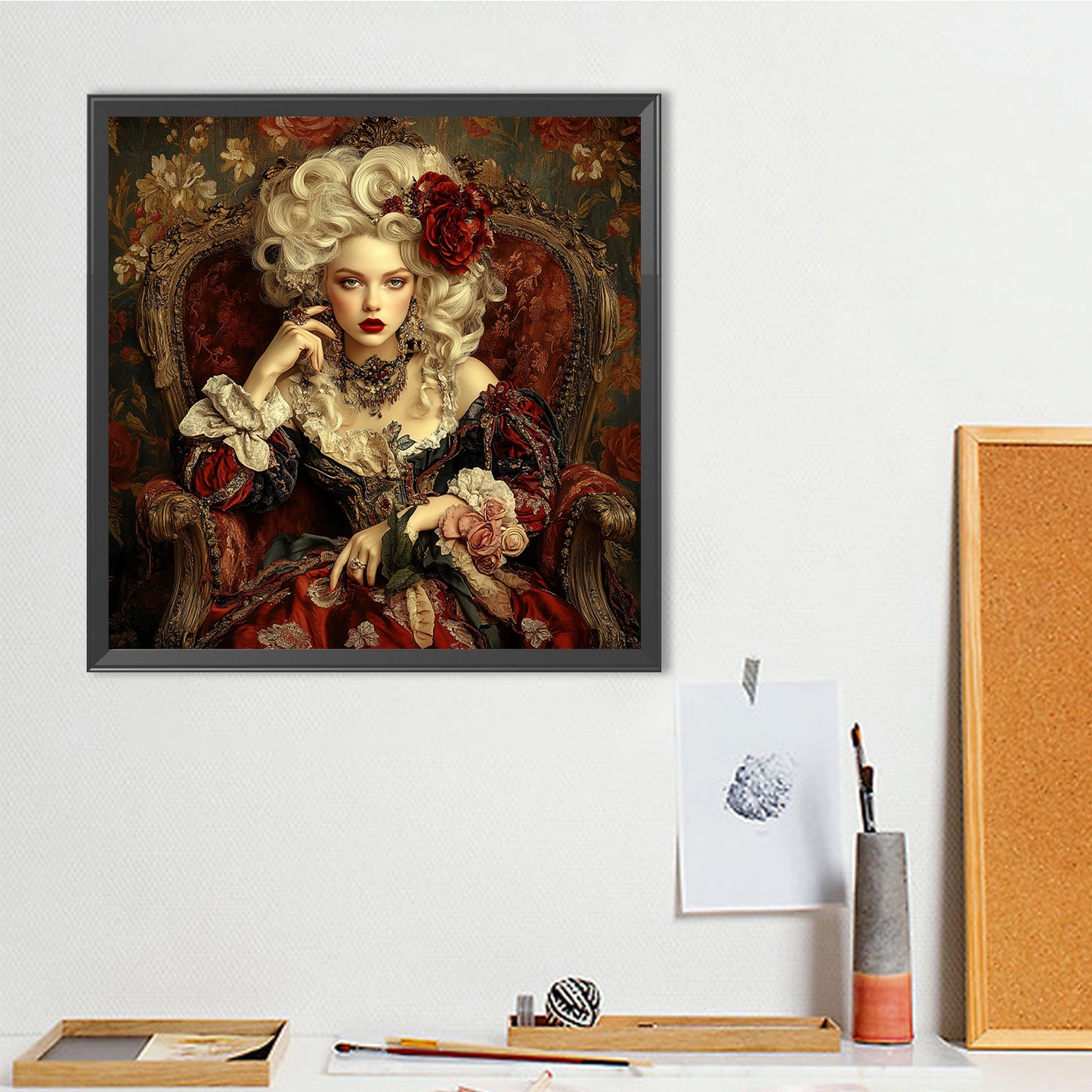 Vintage Girl - Full Round Drill Diamond Painting 40*40CM