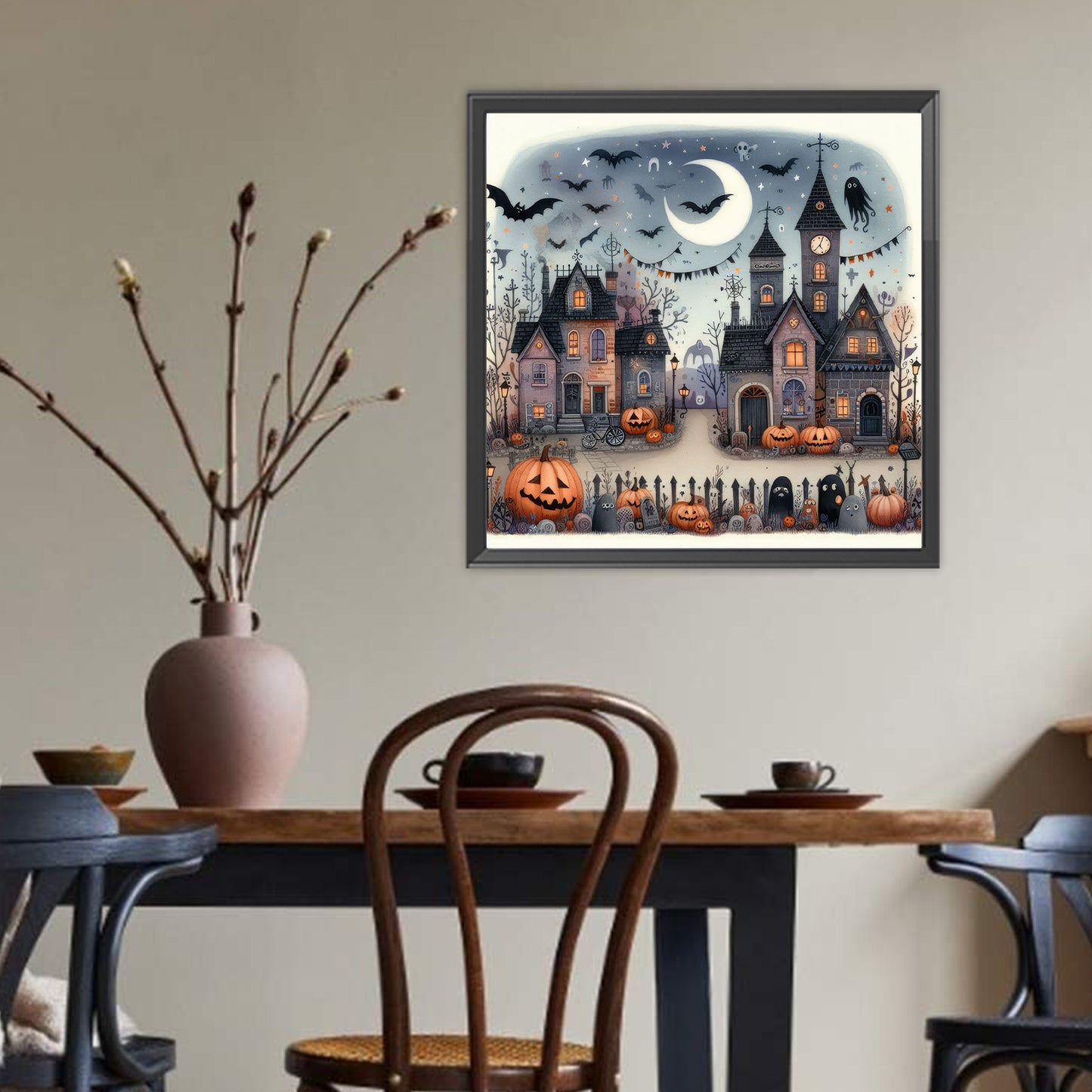 Halloween Street - Full Round Drill Diamond Painting 40*40CM
