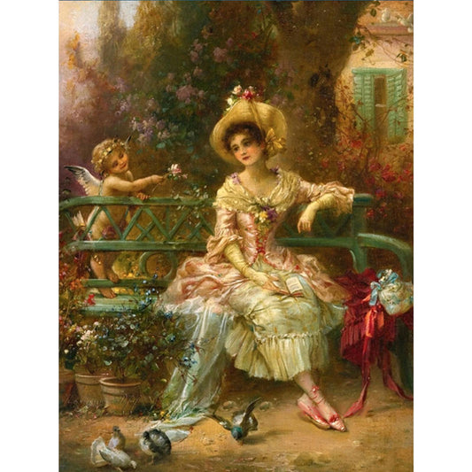 Vintage Girl - Full Round Drill Diamond Painting 30*40CM