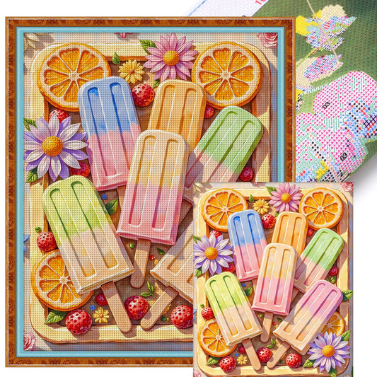 Fruit Rainbow Popsicle - 11CT Stamped Cross Stitch 60*75CM (Brand)