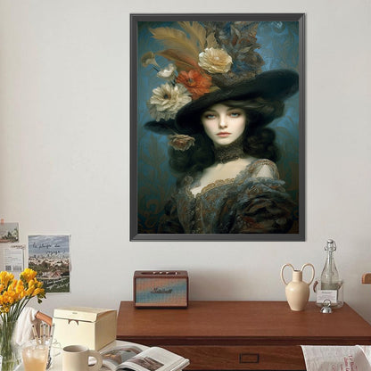 Vintage Girl - Full Round Drill Diamond Painting 40*50CM