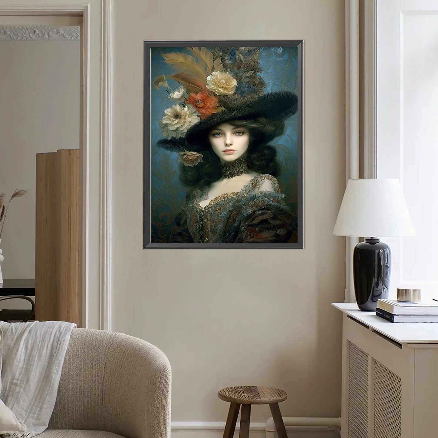 Vintage Girl - Full Round Drill Diamond Painting 40*50CM