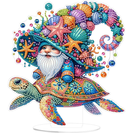 Turtle DIY 2D Flat Print Acrylic Desktop Diamond Art Kits 24x22cm Desktop Decor