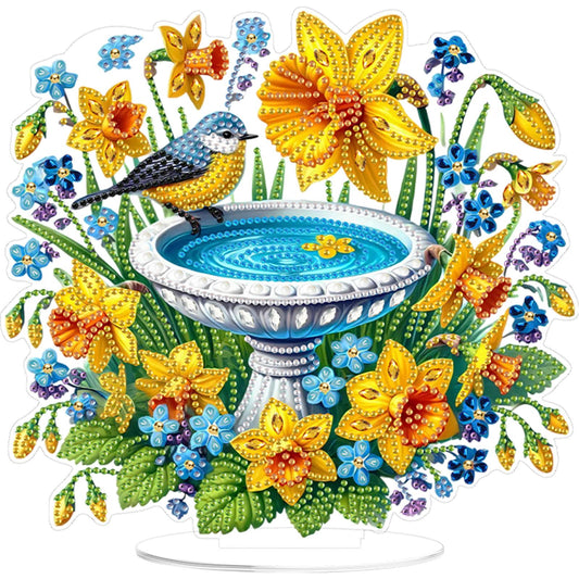 Basin DIY 2D Flat Print Acrylic Desktop Diamond Art Kits 24x22cm Desktop Decor