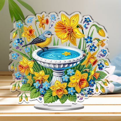 Basin DIY 2D Flat Print Acrylic Desktop Diamond Art Kits 24x22cm Desktop Decor
