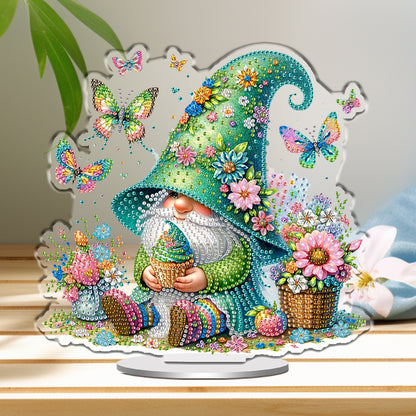 Gnome DIY 2D Flat Print Acrylic Desktop Diamond Art Kits 24x22cm Desktop Decor