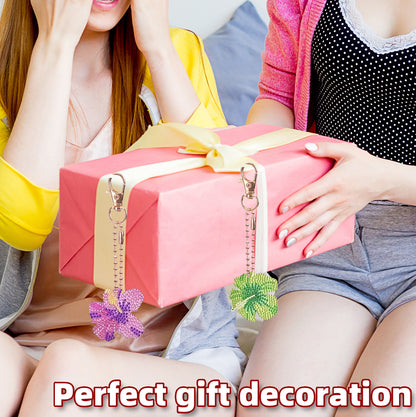 10pcs 2D DIY Double Side Diamond Painting Keychains for Decor Crafts (Flower)