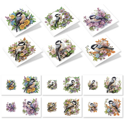 12Pcs Bluebird DIY Diamond Painting Greeting Cards for Adult Holiday Gifts