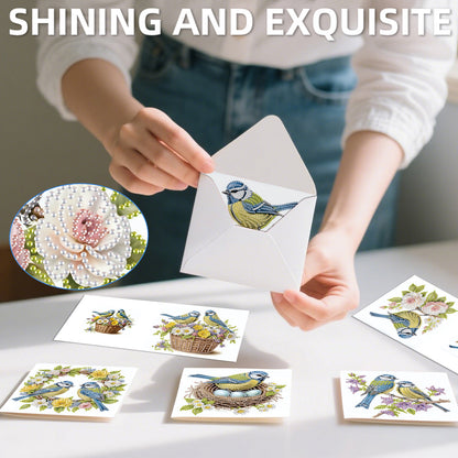 12Pcs Bluebird DIY Diamond Painting Greeting Cards for Adult Holiday Gifts