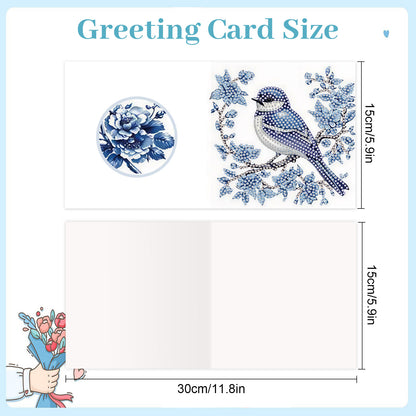 12Pcs Butterfly Bluebird DIY Diamond Painting Greeting Cards for Adults Gifts