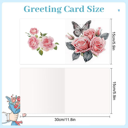 12Pcs Butterfly Dragonfly DIY Diamond Painting Greeting Cards for Adults Gifts