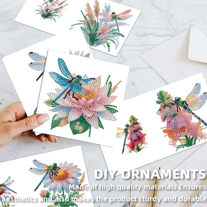 12Pcs Butterfly Dragonfly DIY Diamond Painting Greeting Cards for Adults Gifts