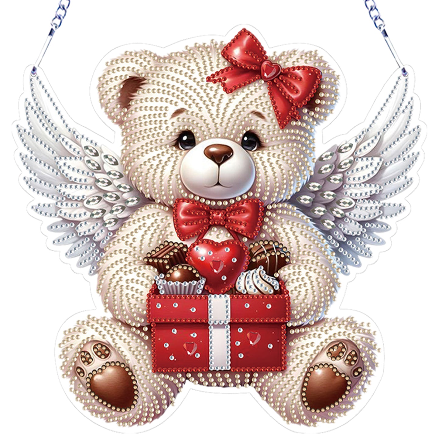 Valentine Day 2D Flat DIY Diamond Art Pendant Diamond Painting Crafts Set (Bear)