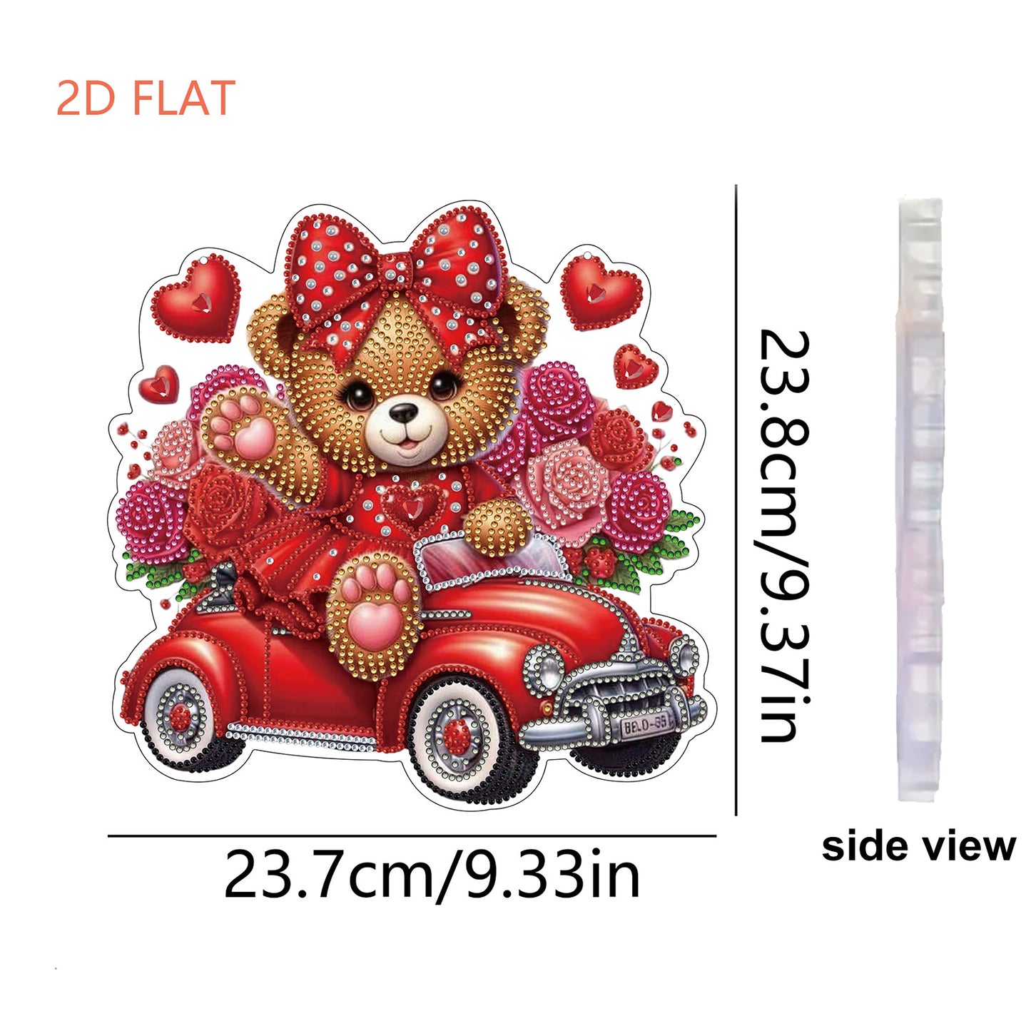 Valentine Day 2D Flat DIY Diamond Art Pendant Diamond Painting Crafts Set (Bear)