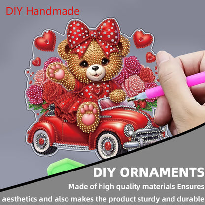 Valentine Day 2D Flat DIY Diamond Art Pendant Diamond Painting Crafts Set (Bear)