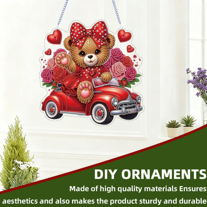 Valentine Day 2D Flat DIY Diamond Art Pendant Diamond Painting Crafts Set (Bear)
