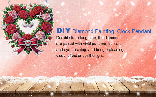 Valentine Day 2D Flat DIY Diamond Art Pendant Diamond Painting Set (Wreath)