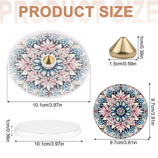 4pcs DIY Diamond Painting Incense Tray Incense Burner Stick Holder (Mandala)