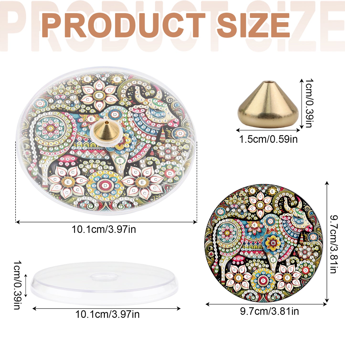 4pcs DIY Diamond Painting Incense Tray Incense Burner Stick Holder (Mandala)