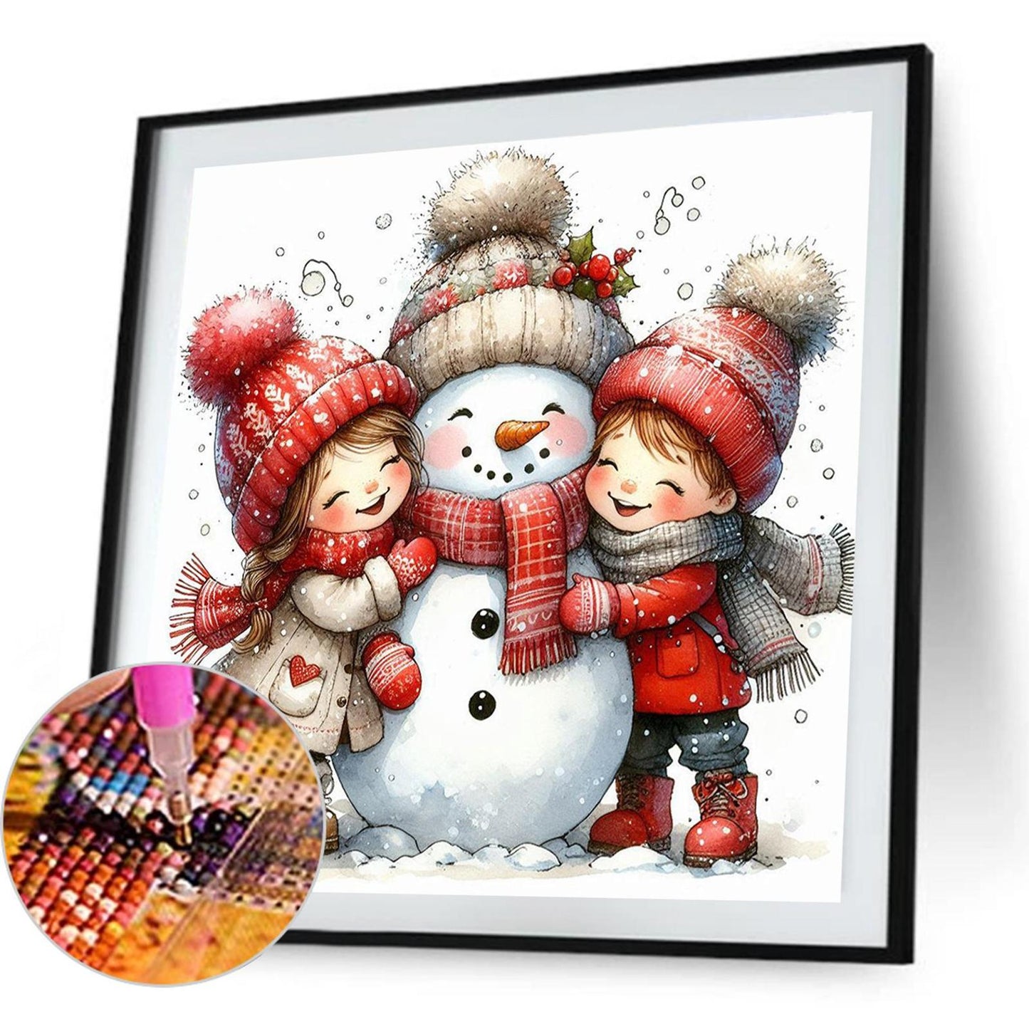 Snowman Building - Full Square Drill Diamond Painting 30*30CM