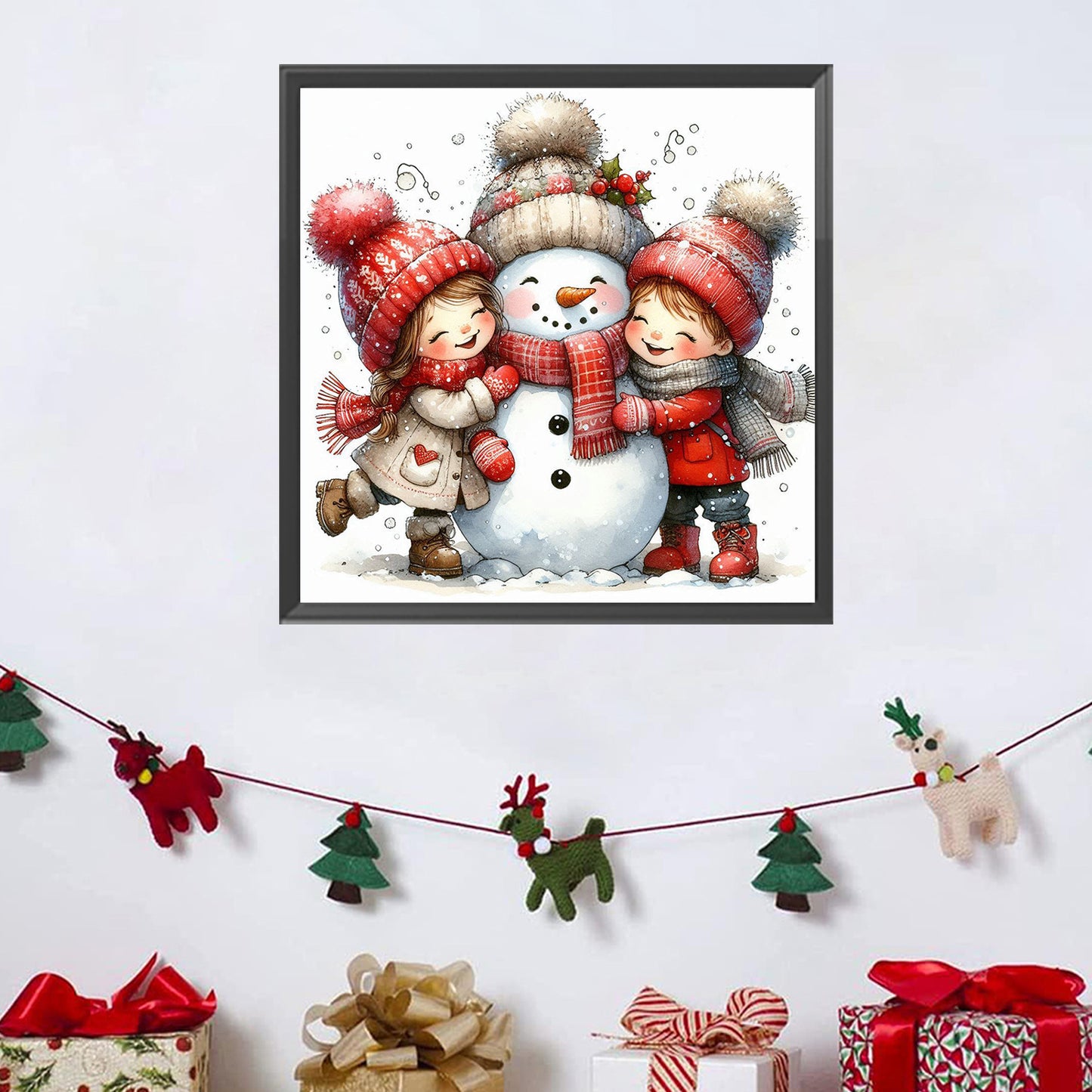 Snowman Building - Full Square Drill Diamond Painting 30*30CM