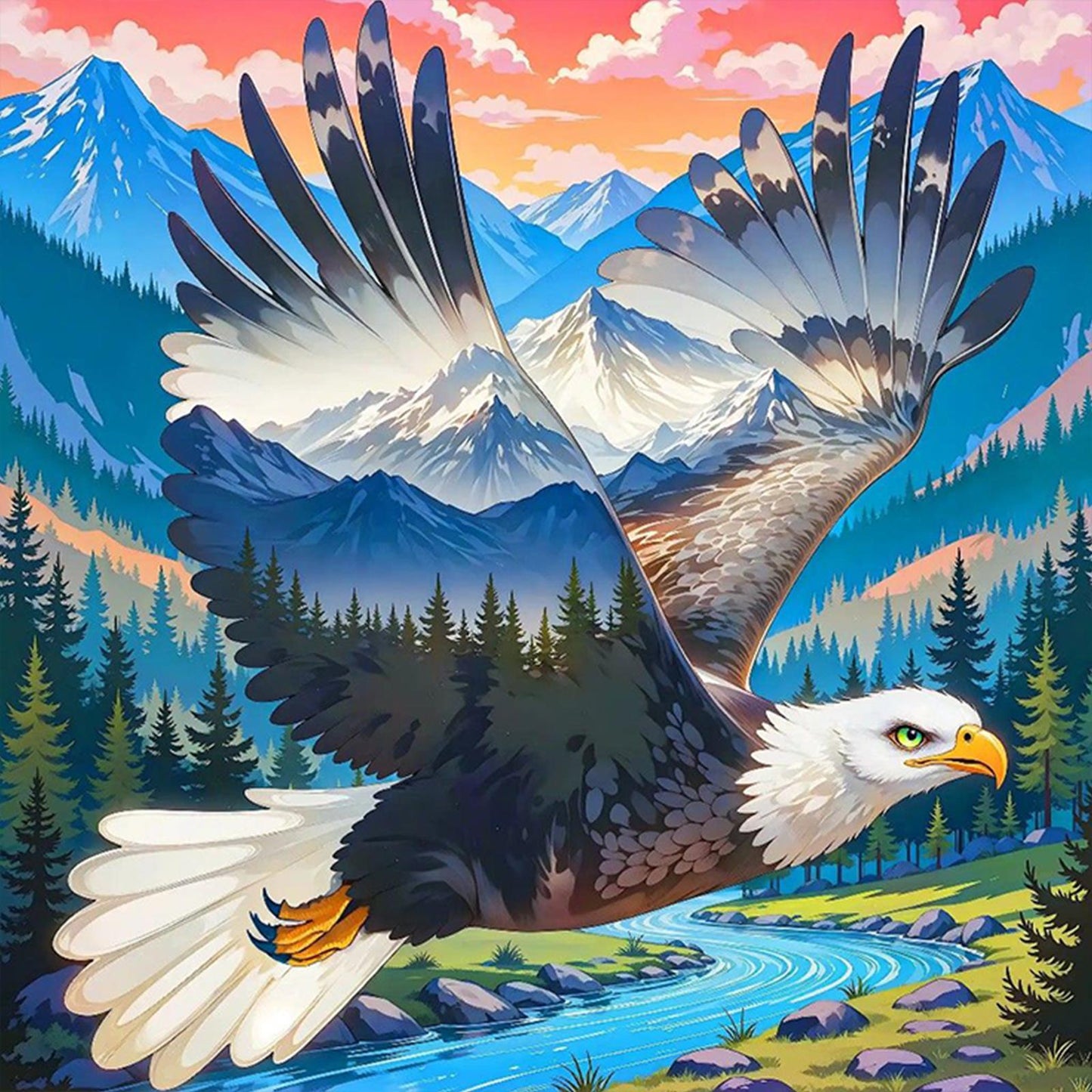 Eagle - Full Square Drill Diamond Painting 40*40CM