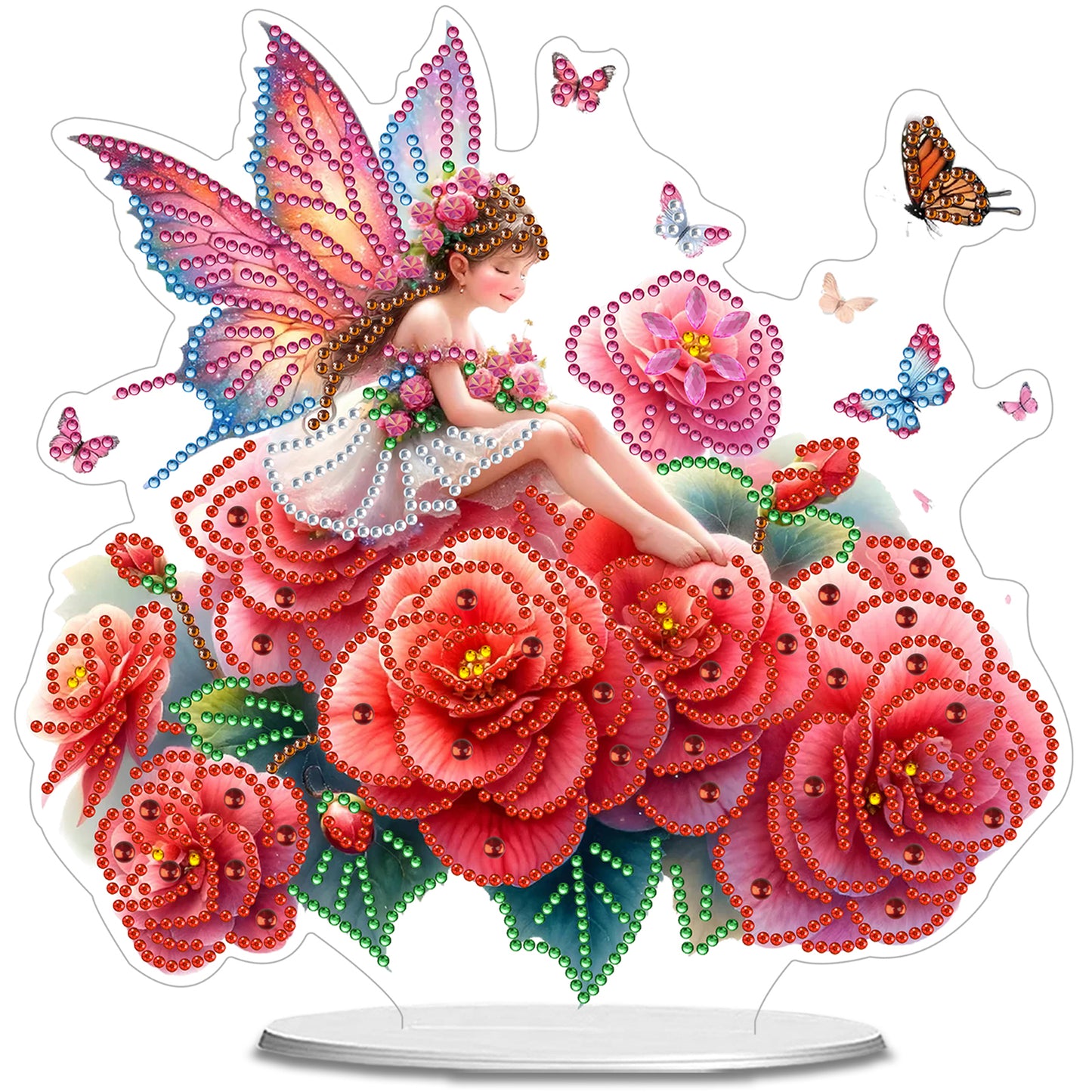 Butterfly DIY 2D Flat Acrylic Diamond Painting Desktop Ornaments Kit 24*22cm
