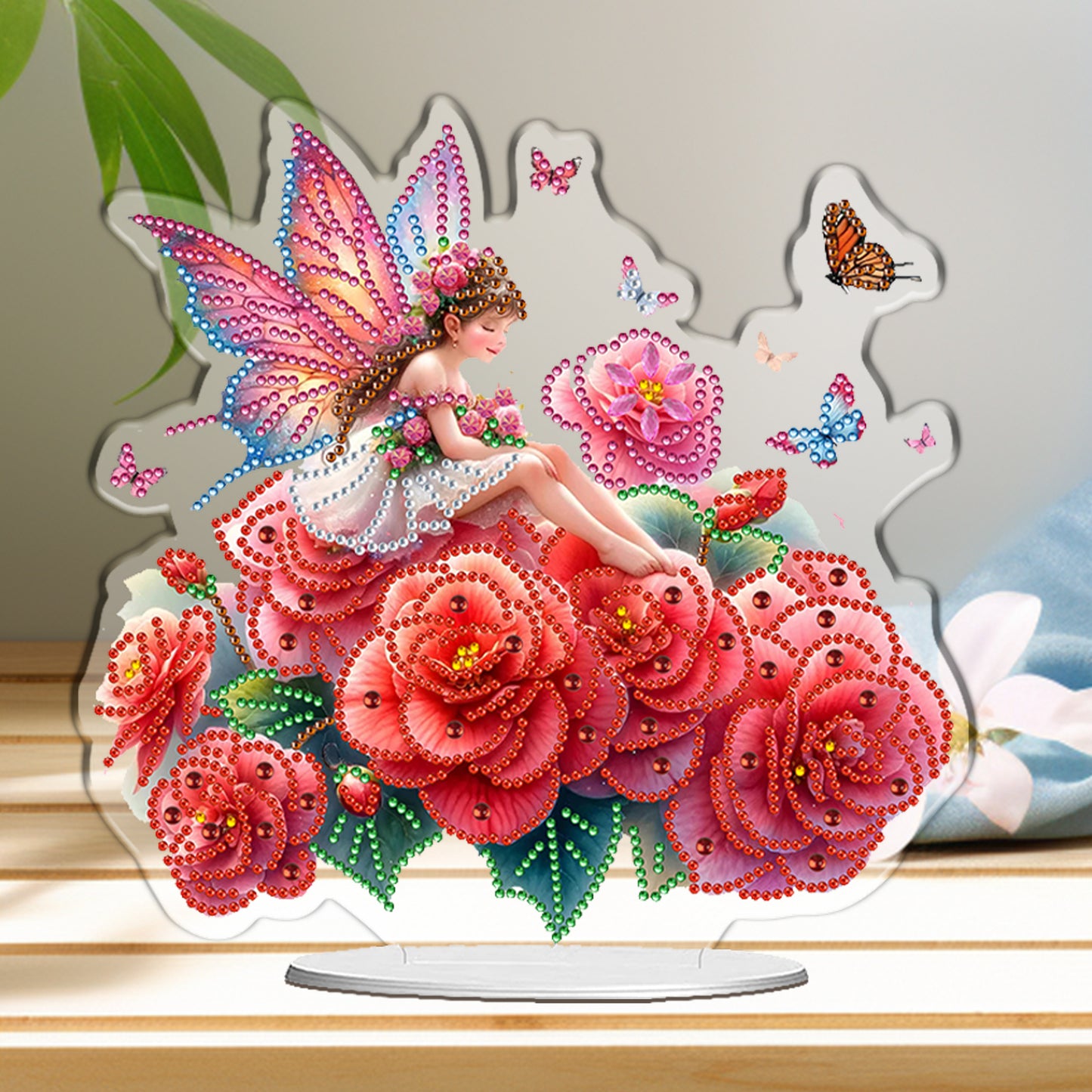 Butterfly DIY 2D Flat Acrylic Diamond Painting Desktop Ornaments Kit 24*22cm